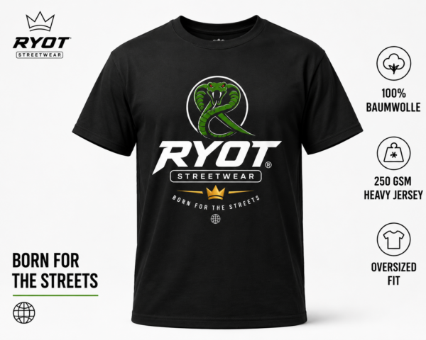 RYOT Streetwear T-Shirt Heavy Cotton Oversized – Premium aus 100 % Baumwolle